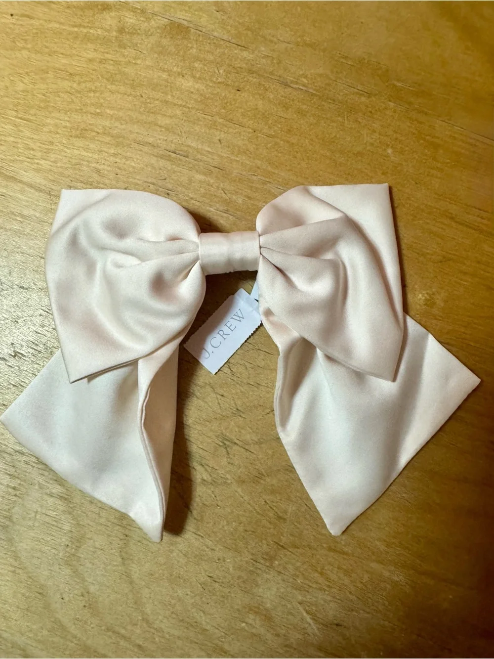 NWT J.Crew Oversized Satin Bow Hair Clip in Classic Ivory (BV497)